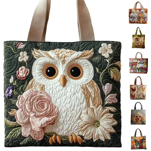 Imagen 2 del producto Bolsos de mano informales para mujer, bolso de hombro con estampado a la moda, bolso ligero para mujer, bonito bolso de lona para el trabajo o la escuela