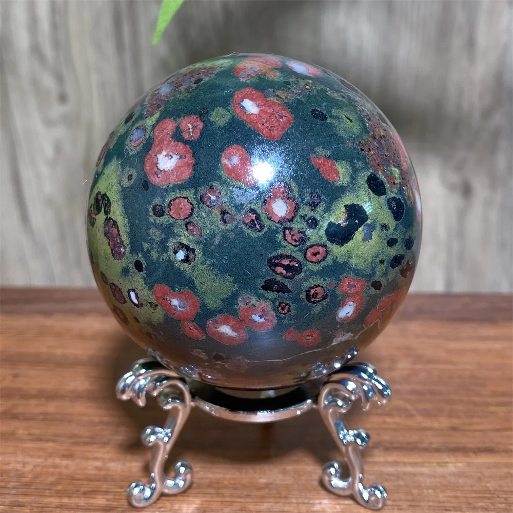 

Natural Stone Plum Blossom Jade Sphere Healing Crystal Gemstone Chinese Flower Jades Home Decoration Lucky Gifts