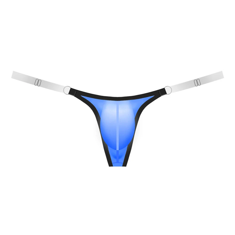 Men Adjustable Transparent Strap Gstring Very Hot Lingerie Low-Rise Underwear Pouch Gay Sissy Thong Brief Extreme Men's Panties
