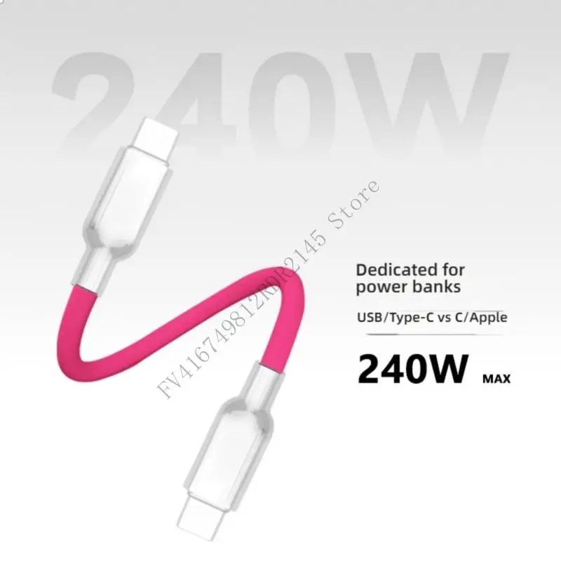 B2EF USB C USB C Cable Recto Tipo C Cable cargador 240W Línea alambre carga rápida para tabletas Teléfonos Multi