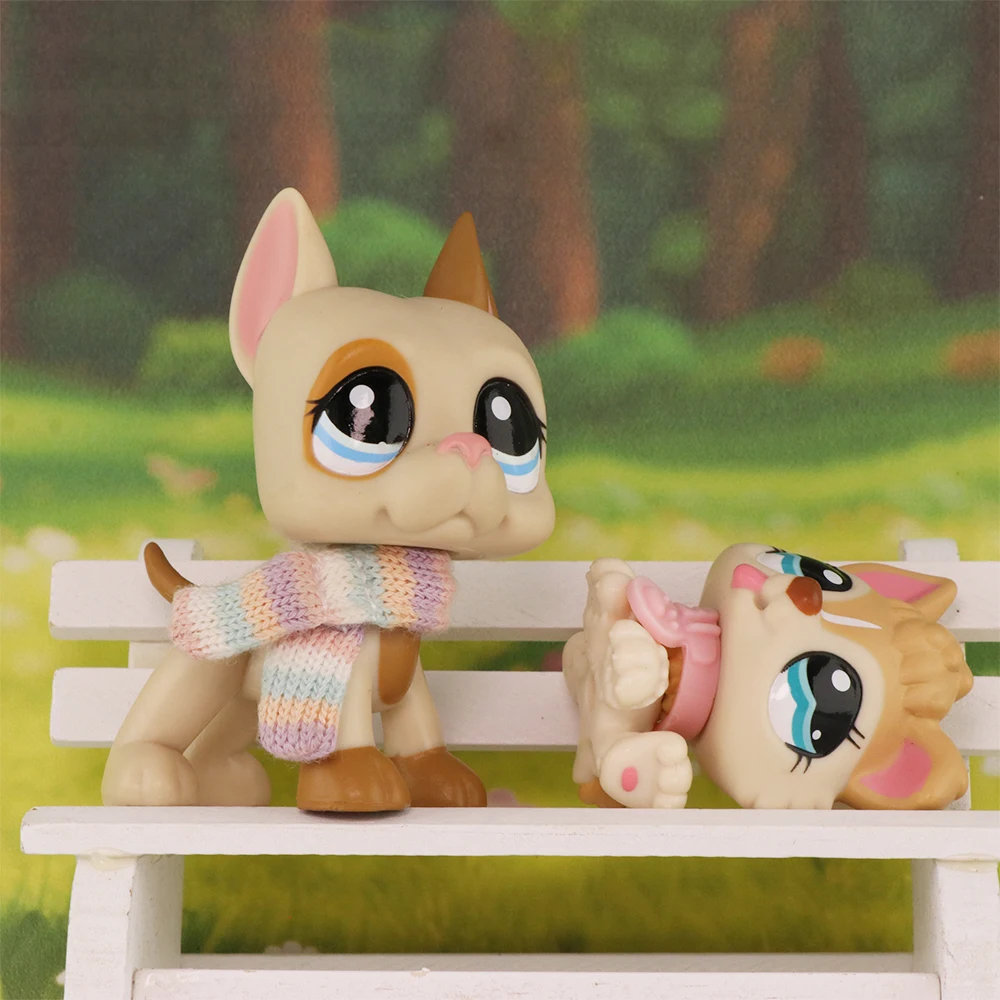 

2pcs Minilpsshop Pet Shop Rare Great Dane Husky Puppy Bobble Head Children's Toys Gifts for Boys and Girls Collectibles for lps