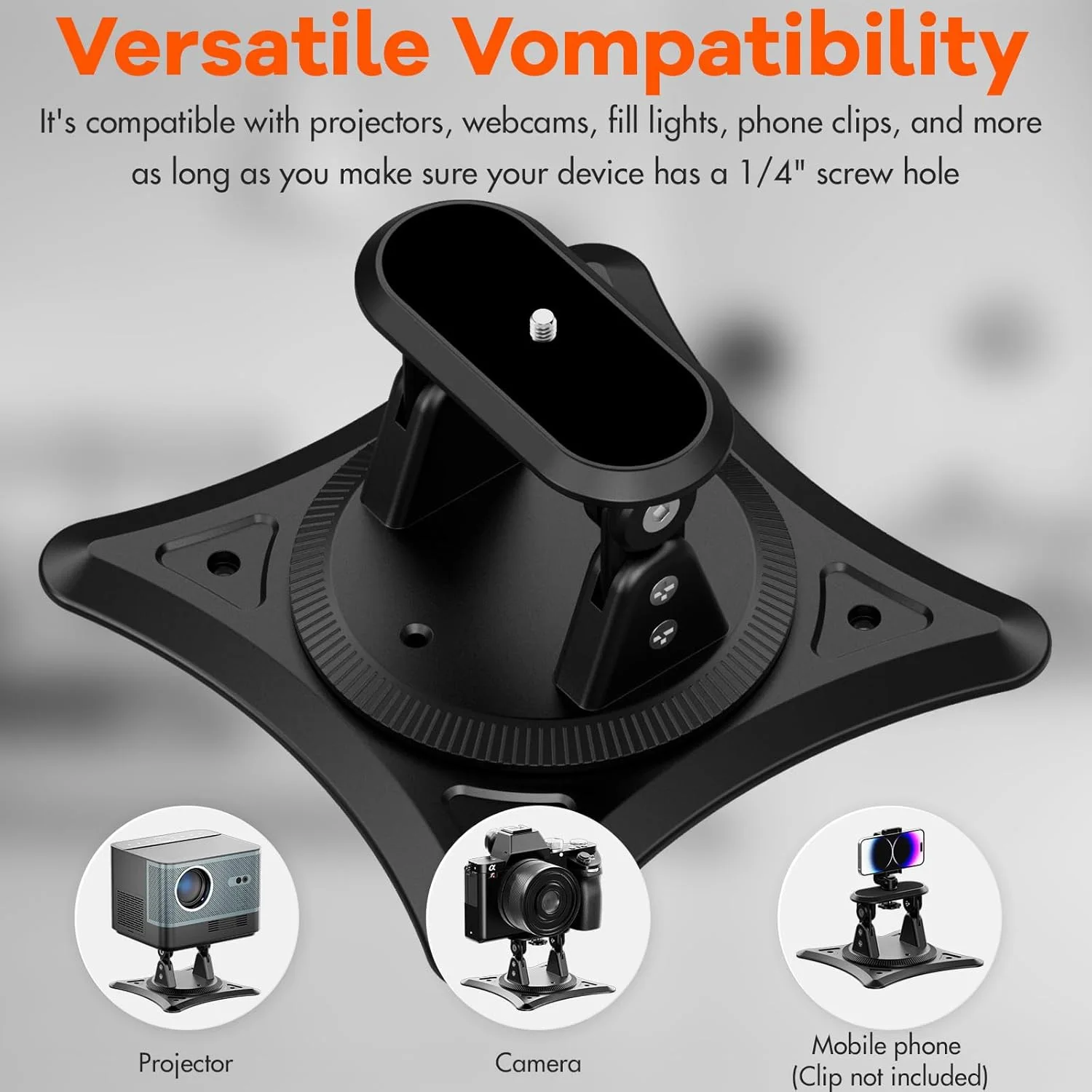 Mini Projector Desktop Wall Mount Stand Ceiling Bracket Holder 1/4 Screw Hole Projector Holder Screw for hy300 YG300 J15 Camera