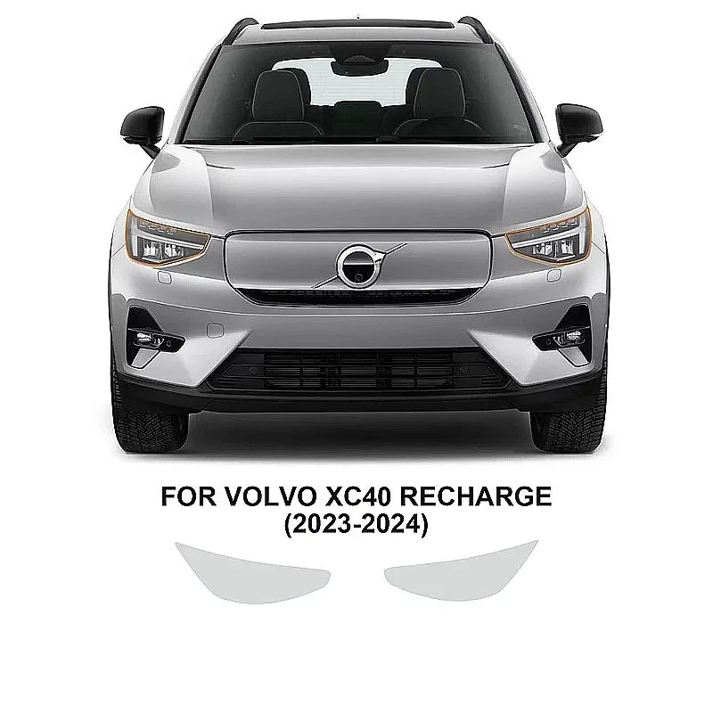 For Volvo XC40 Recharge 2023 2024 Car Headlight Protective Film Smoked Black Tint Wrap Vinyl Transparent TPU Sticker