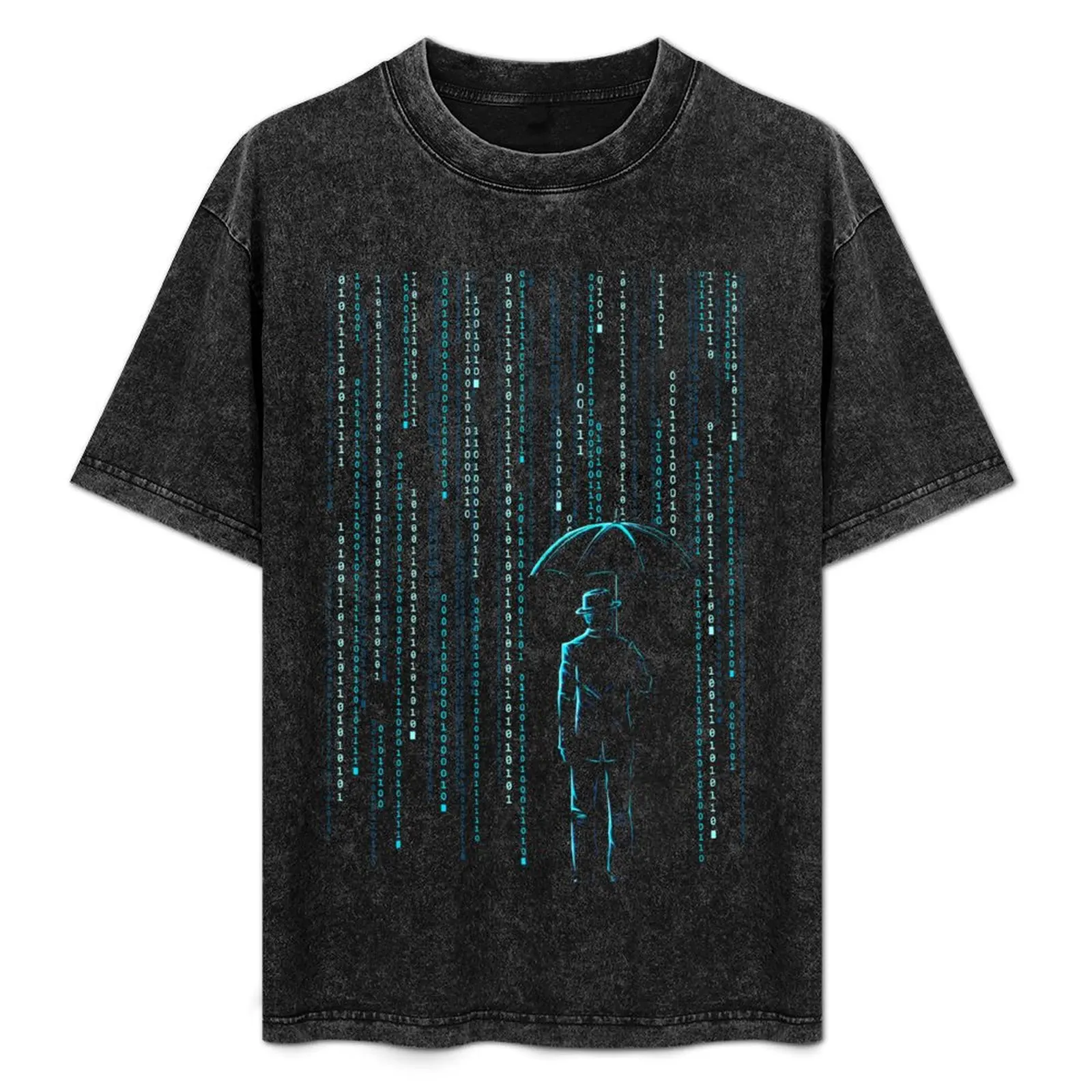 

Binary Code Matrix Digital Storm T-Shirt gifts for boyfriend blue archive croswit shirt man men clothing
