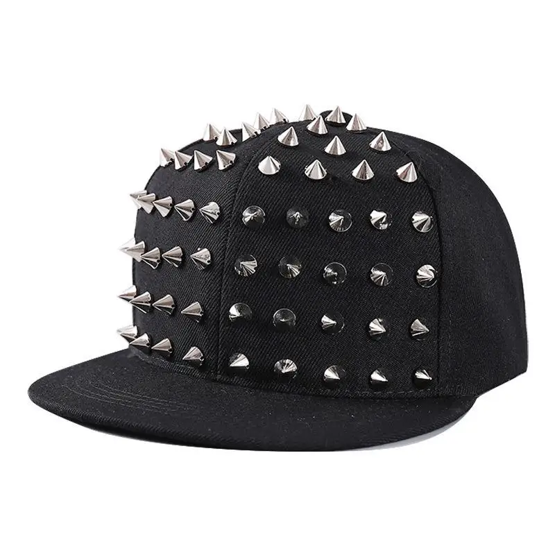 1Pc Männer Und Frauen Niet Flachen Hut Punk Rock Hip Hop Stud Baseball Caps Y2K Outdoor Personalisierte Hut