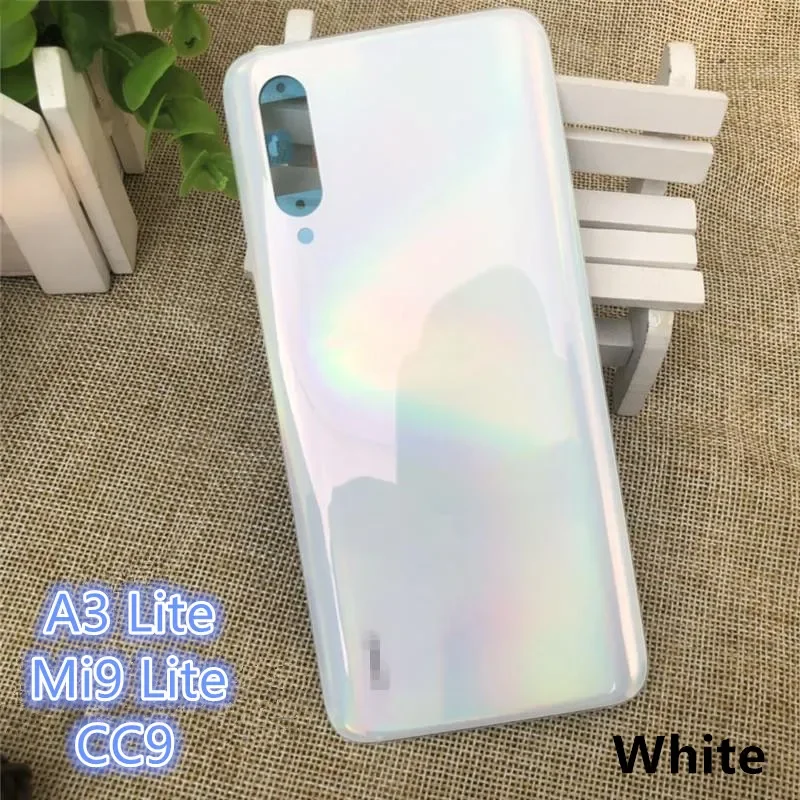 Housing For Xiaomi  A3 CC9E Mi9 Lite  Glass Battery Cover Repair Back Door Phone Rear Case   Logo Adhesive