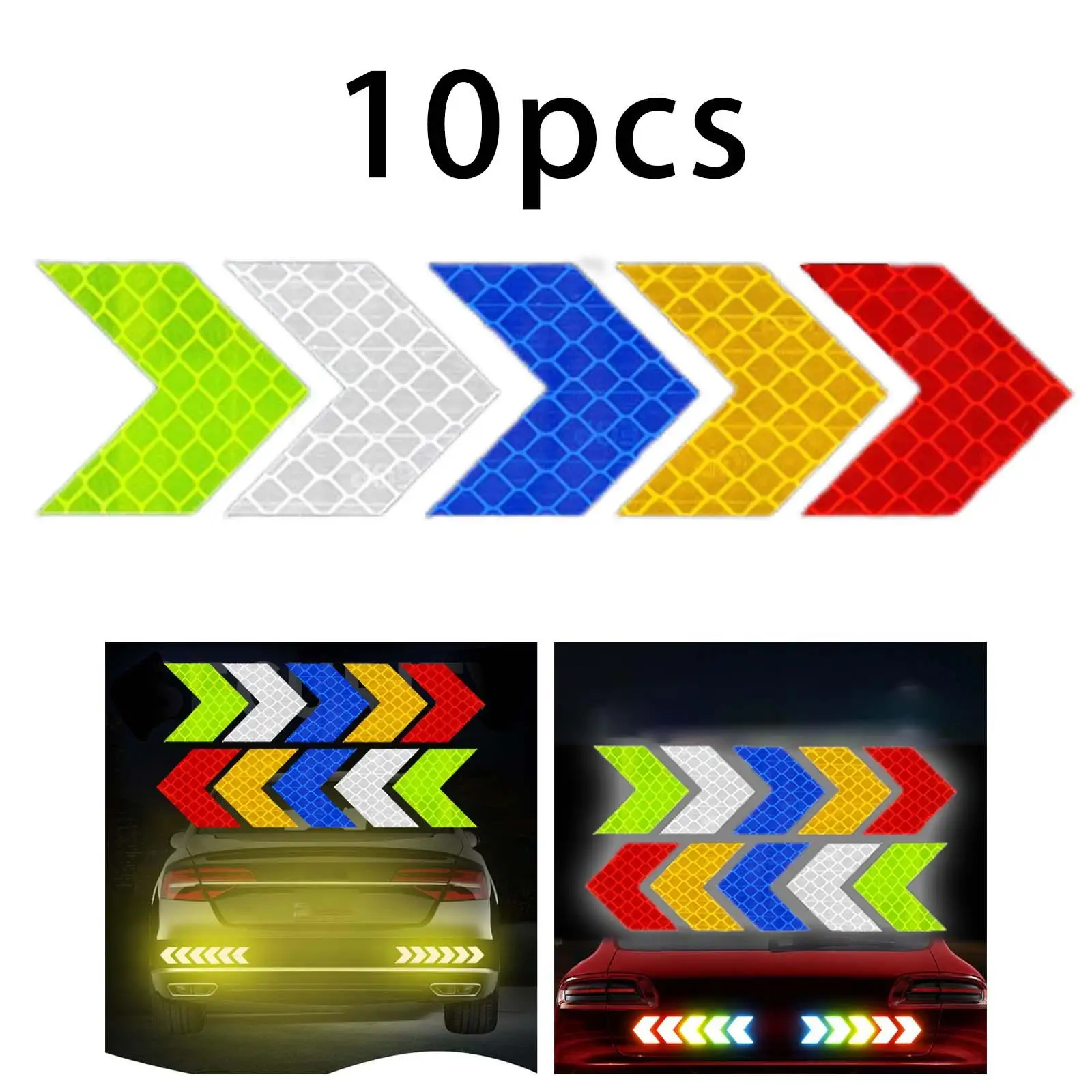 

10x Arrow Reflective Stickers High Visibility for Truck Car
