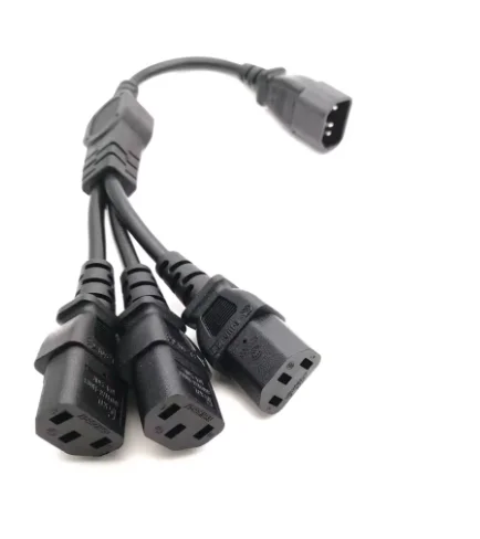 1 pcs High Quality IEC 320 C14 Male Plug to 3X C13 Female Y Type Splitter Power Cord , C14 to 3x C13, 250V/10A