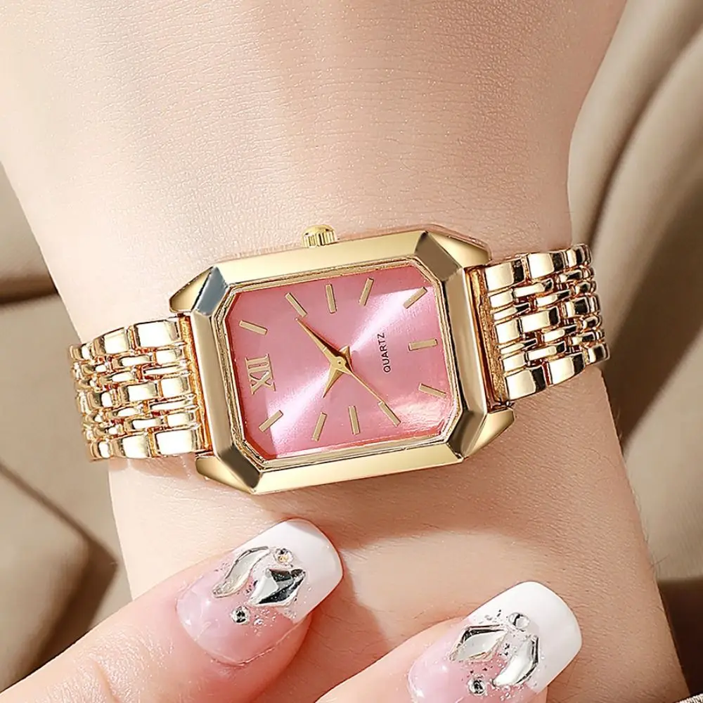 Fashion Stainless Steel Quartz Watches Quartz Square Women Wristwatch Business Luxury Gift Strap Watch Student