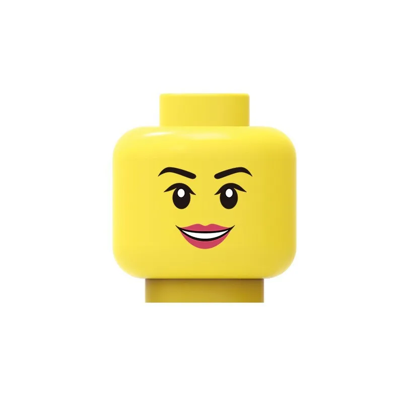 MOC Bricks Flesh Face Expression Yellow Head For Figure DIY Educational Building Blocks Toys For Children Gifts