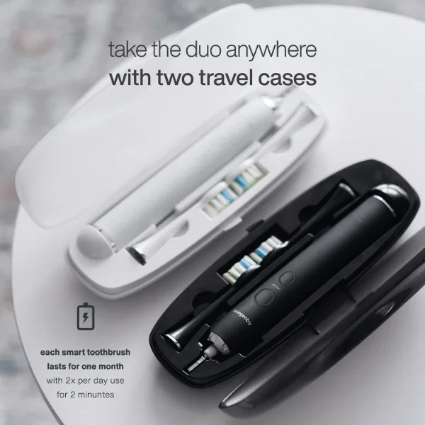 AquaSonic DUO PRO – Ultra Whitening 40,000 VPM Electric ToothBrushes – ADA Accepted - 4 Modes with Smart