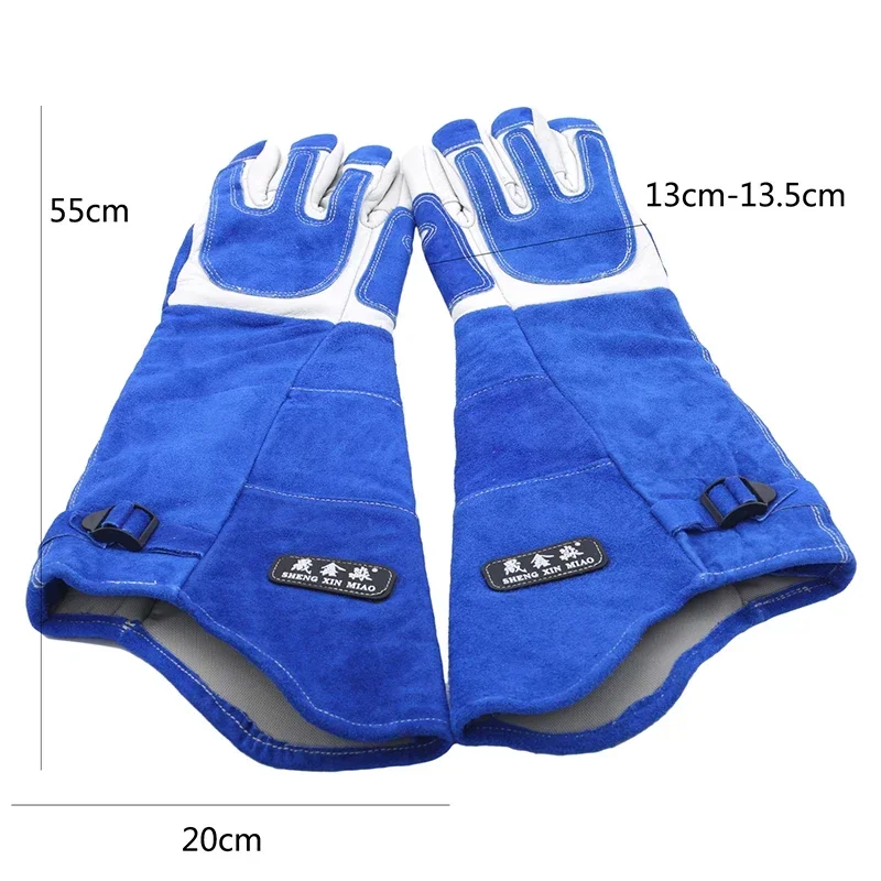 Anti-animal Catching Leather Gloves Long Thickening Dog Snake Pet Cat Gloves Protective Gloves For Pet Shops