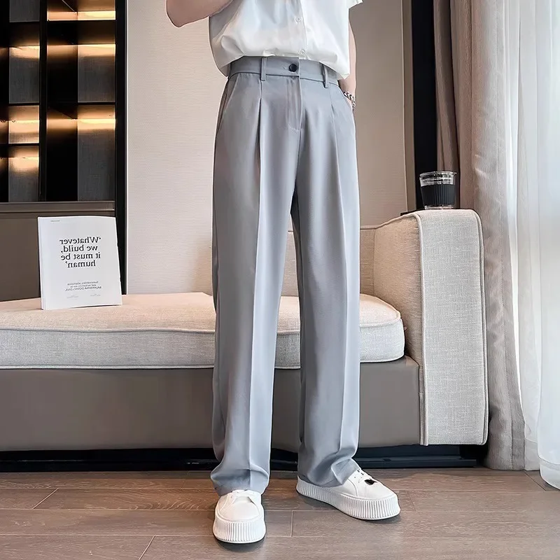 

Spring Summer Casual Suit Pants Men's Korean Fashion Commuter Loose And Elegant Men's Pants Y2k Streetwear Men Clothing