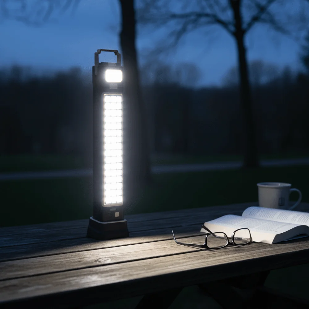 USB-C Multi-Function Solar-Powered Lamp Magnetic Base COB LED Portable Lamp SMD LED USB Rechargeable Camping Light Magnetic Base
