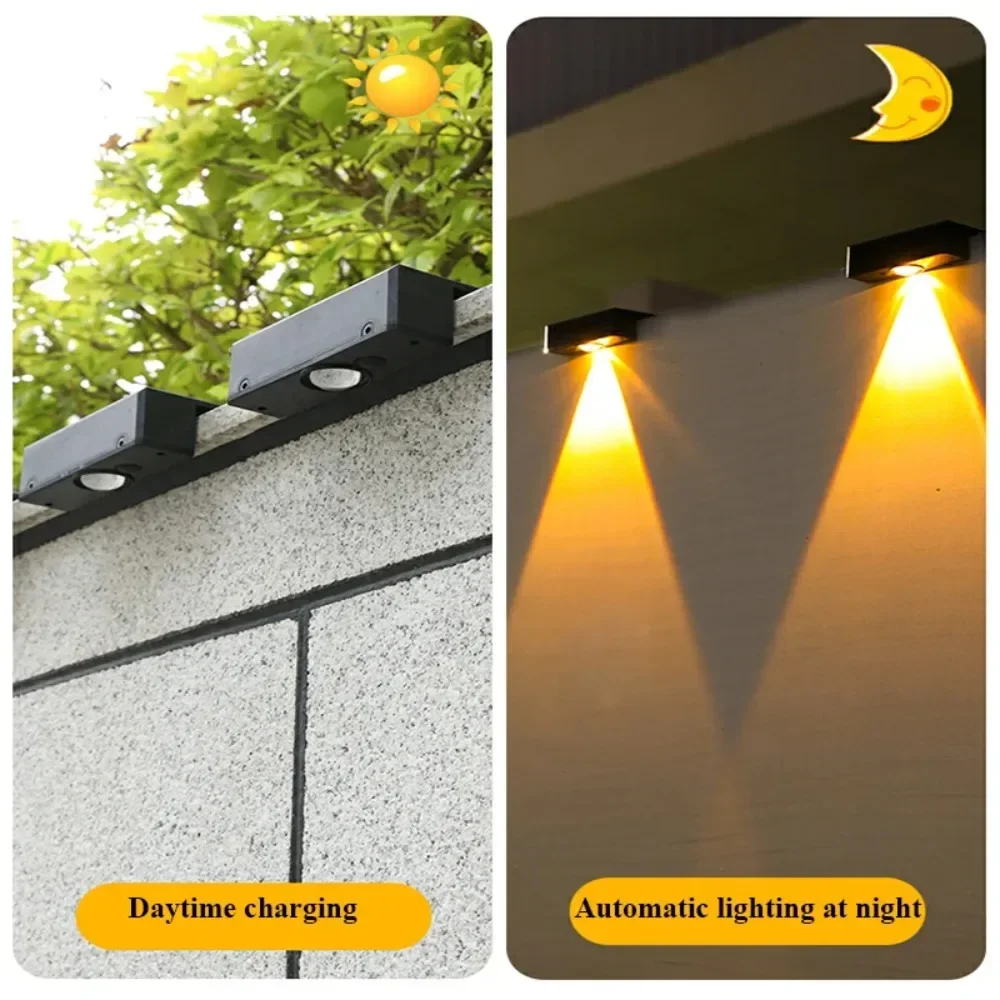 LED Solar Wall Lights Outdoor Wireless Solar Powered Lamps IP65 Waterproof Solar Fence Light Decorative for Garden Balcony Yard