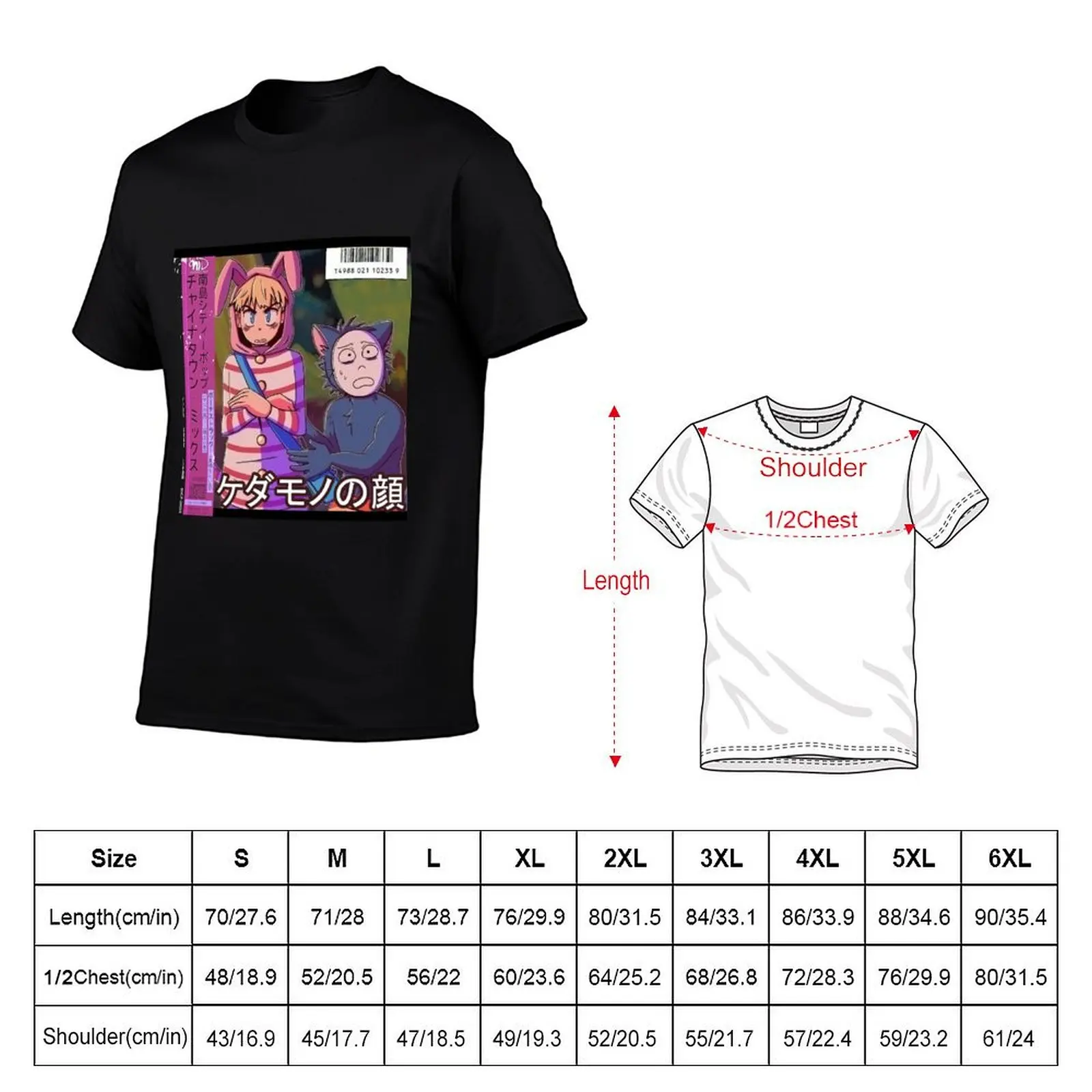 Vaporwave anime popee the performer T-Shirt Large Size Casual Tee Shirt