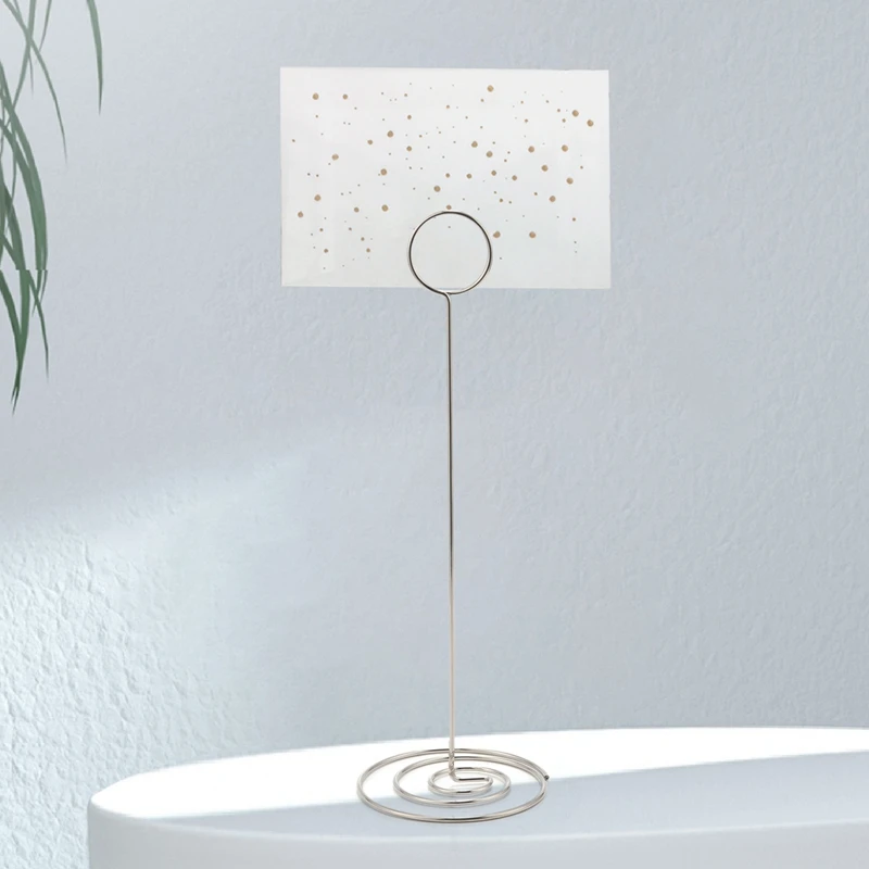 15 Pack 8.75 Inch Tall Table Number Holder, Place Card Holder, Table Picture Holder, Wire Photo Holder Clip,Menu Memo Note Stand