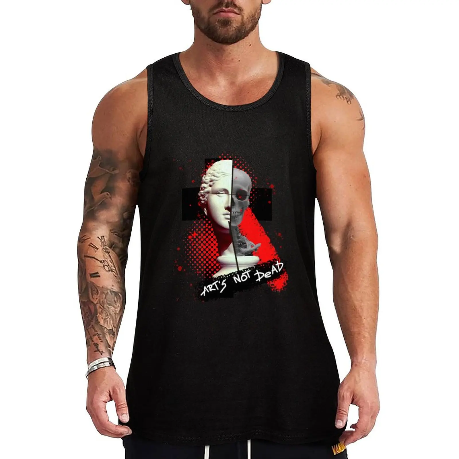 

Art's not dead, trash polka Tank Top sleeveless Man sleeveless shirt summer Men's tops T-shirts men