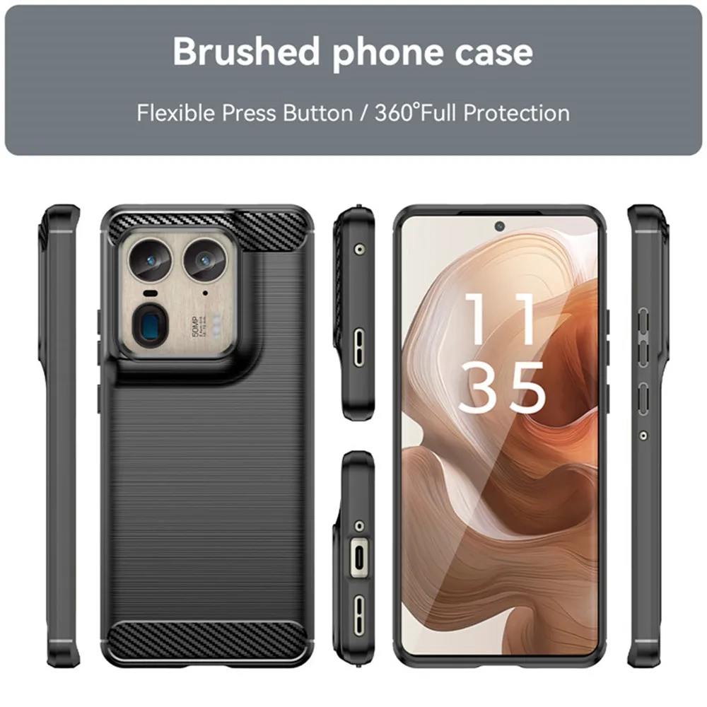 Luxury Carbon Fiber Skin Full Soft Silicone Cover Moto Edge 50 Ultra Case For Moto Edge50 Ultra Phone Cases