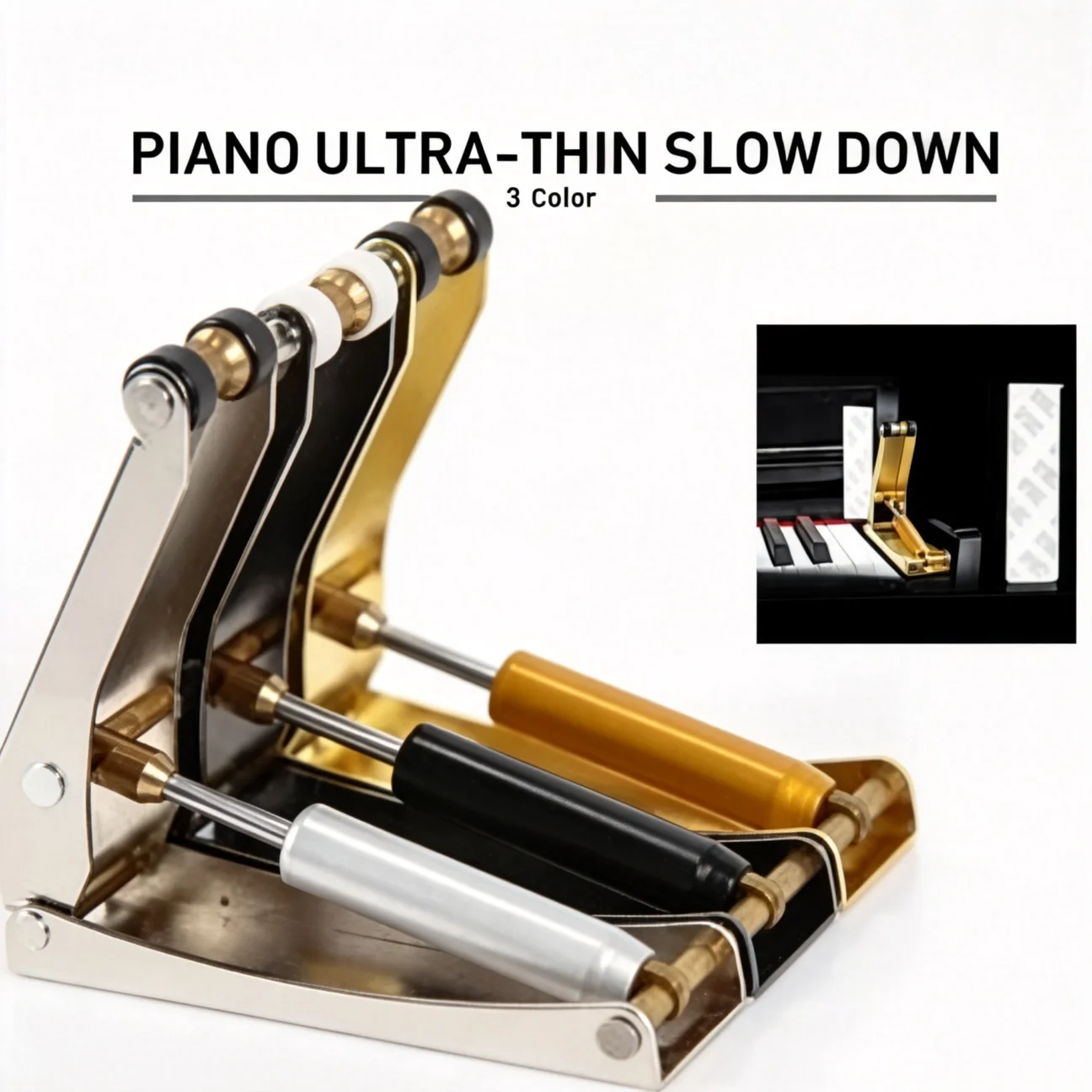 Piano Fallboard Decelerator Close Piano Keyboard Cover Descent Device Hydraulic Buffer Lid Control Device for Finger Protection