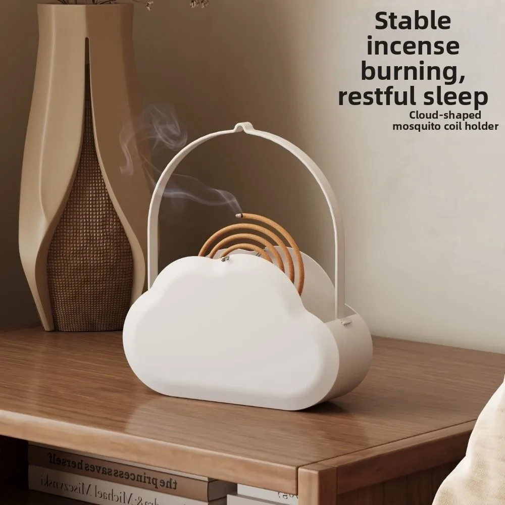 Cloud-Shaped Mosquito Coil Holder Iron Wall Mounted Coil Incense Burner Portable Anti-Scald Hanging Incense Coil Holder Camping