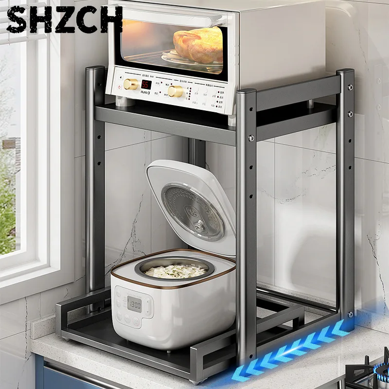 Kitchen Multi-Function Storage Ra Microwave Oven Air Fryer Tabletop Rice Cooker Organizer Home Organization Utili Elf