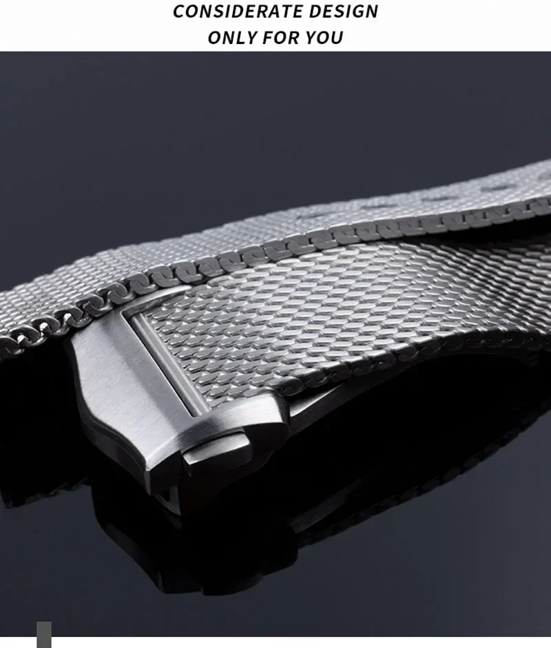 Hochwertiges Titanstahl-Kettenarmband für Omega 007 Seamaster Diver 300 Uhrenarmband, ersetzt Milanaise-Edelstahlarmband 20 mm – Detail 4
