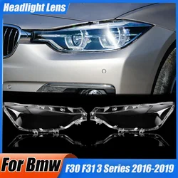 Headlight Cover For Bmw F30 F31 3 Series 2016-2019 Car Headlight Lens Glass Lampshade LED Headlight Lamp Lens Shell Kit 1 Pair