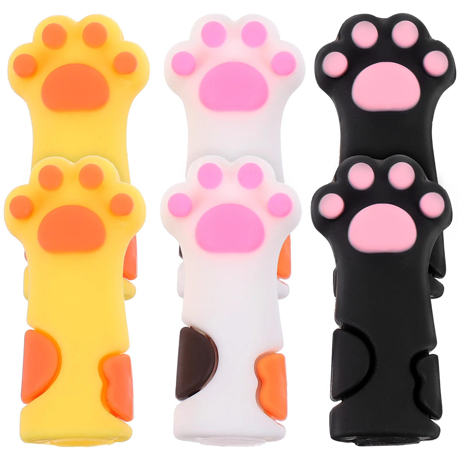 

6pcs Pencil Paw Silica Cat Claw Pencil Extenders Gel Anti-drop Protectors Kids School Supplies Lovely Covers
