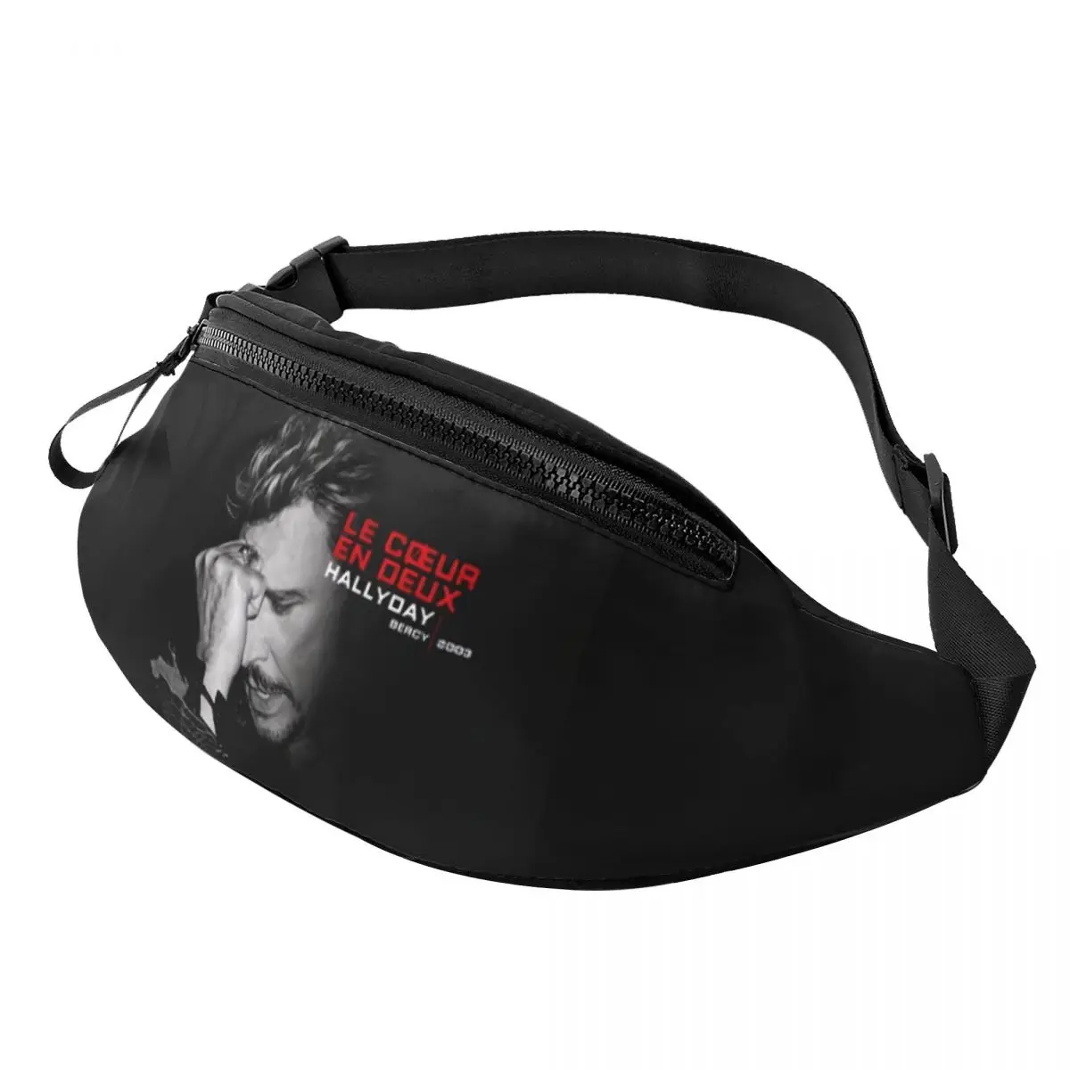 Custom Johnny Hallyday Fanny Pack for Men Women Cool France Rock Singer Crossbody Waist Bag Cycling Camping Phone Money Pouch