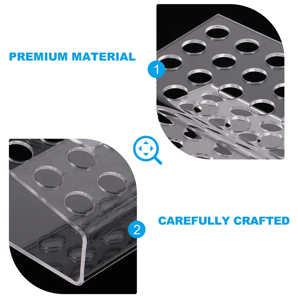 2 قطعة حامل قلم أكريليك شفاف واضح 24 فتحة عرض موقف عمودي أفقي فرشاة للمكياج منظم مكتب مكتب