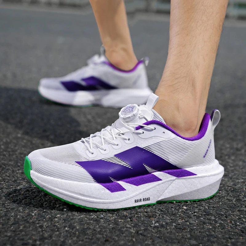 New Men's Carbon Plate Sneakers Outdoor Soft Sole Air Cushion Mesh Sports Running Shoes Light Nonskid Casual Couple Tennis Shoes