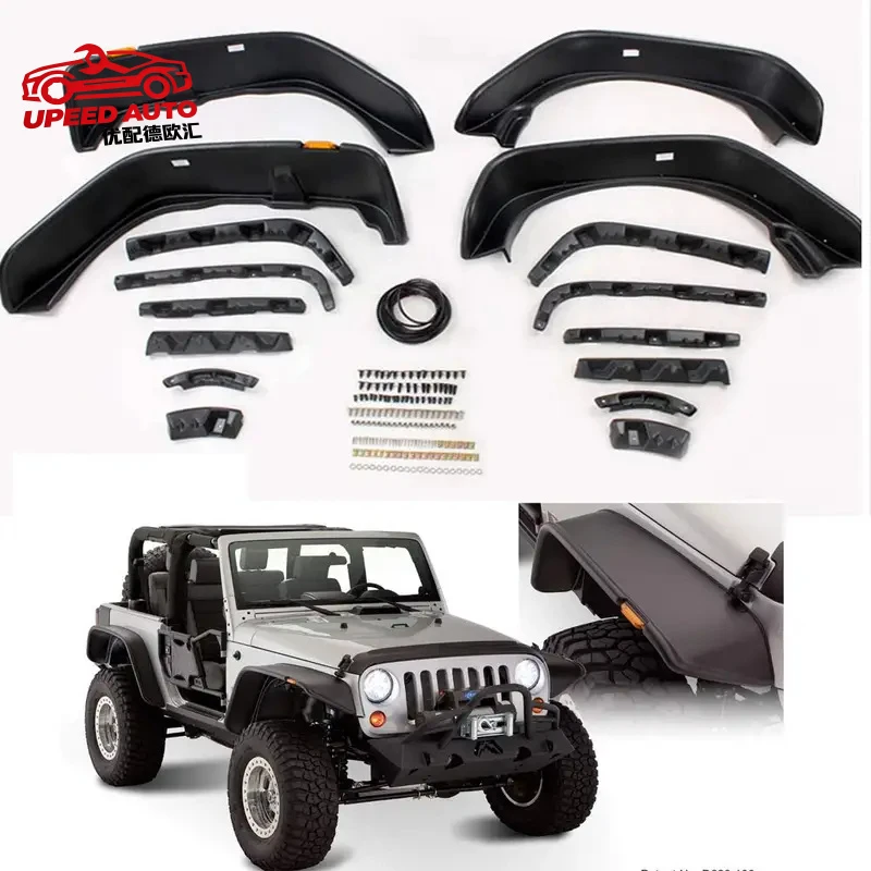 Front & Rear Fender Flares Mud Guard Air Plane Style Mudguard for Jeep Wrangler JK 2007-2017 K006 NTRIX