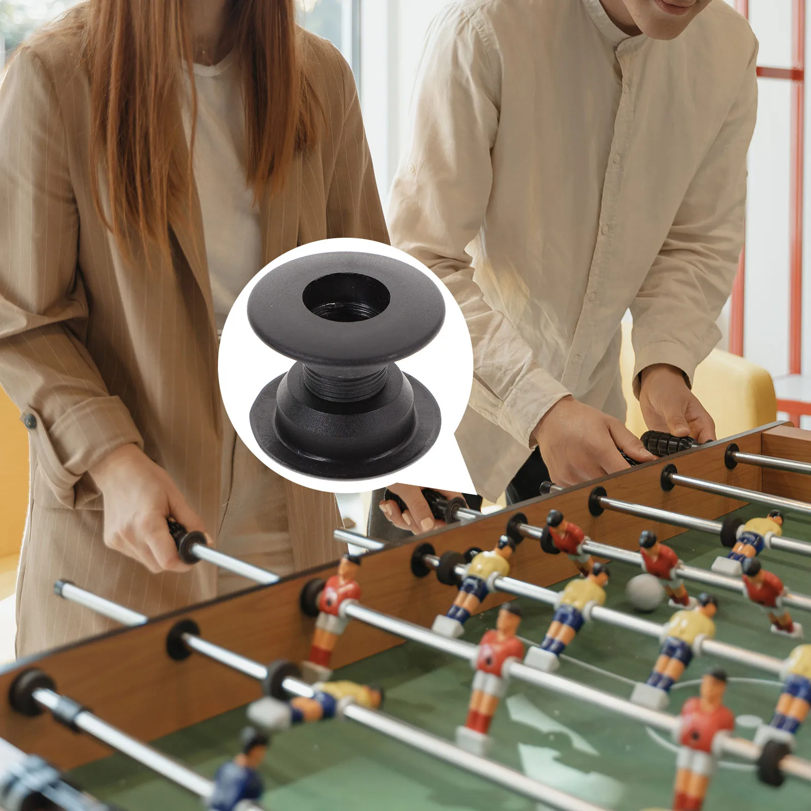

10 Set Foosball Machine Accessories Durable Threaded Construction Replacement Bearings Black Color Table Football