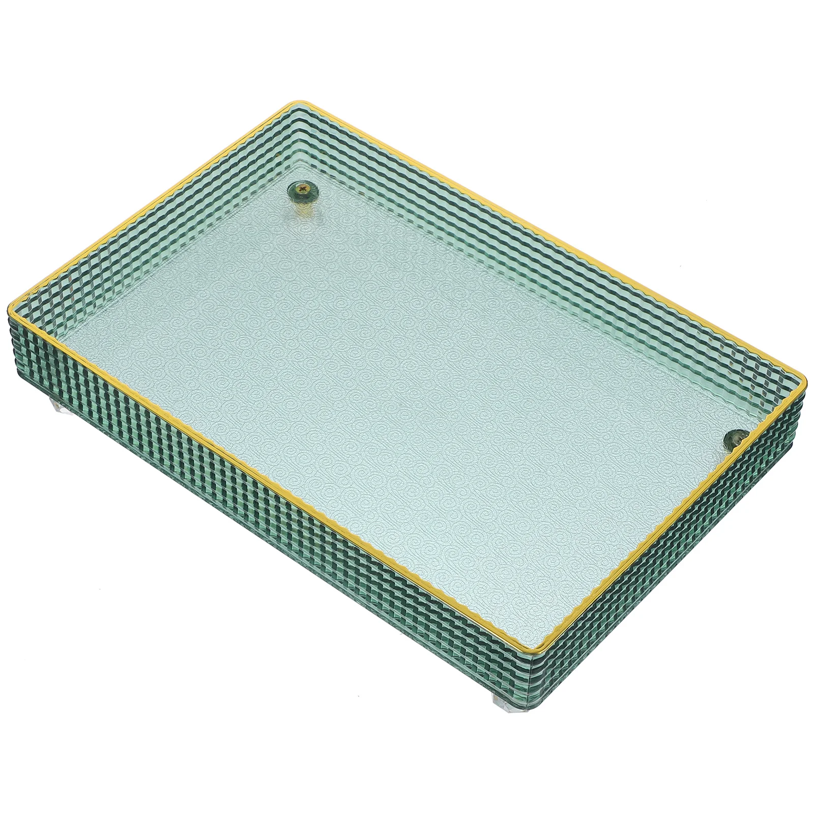 

Rectangular Fruit Plate Golden Rim Dessert Serving Tray For Snacks Candy Dried Fruits Appetizers Cake Display Home Party