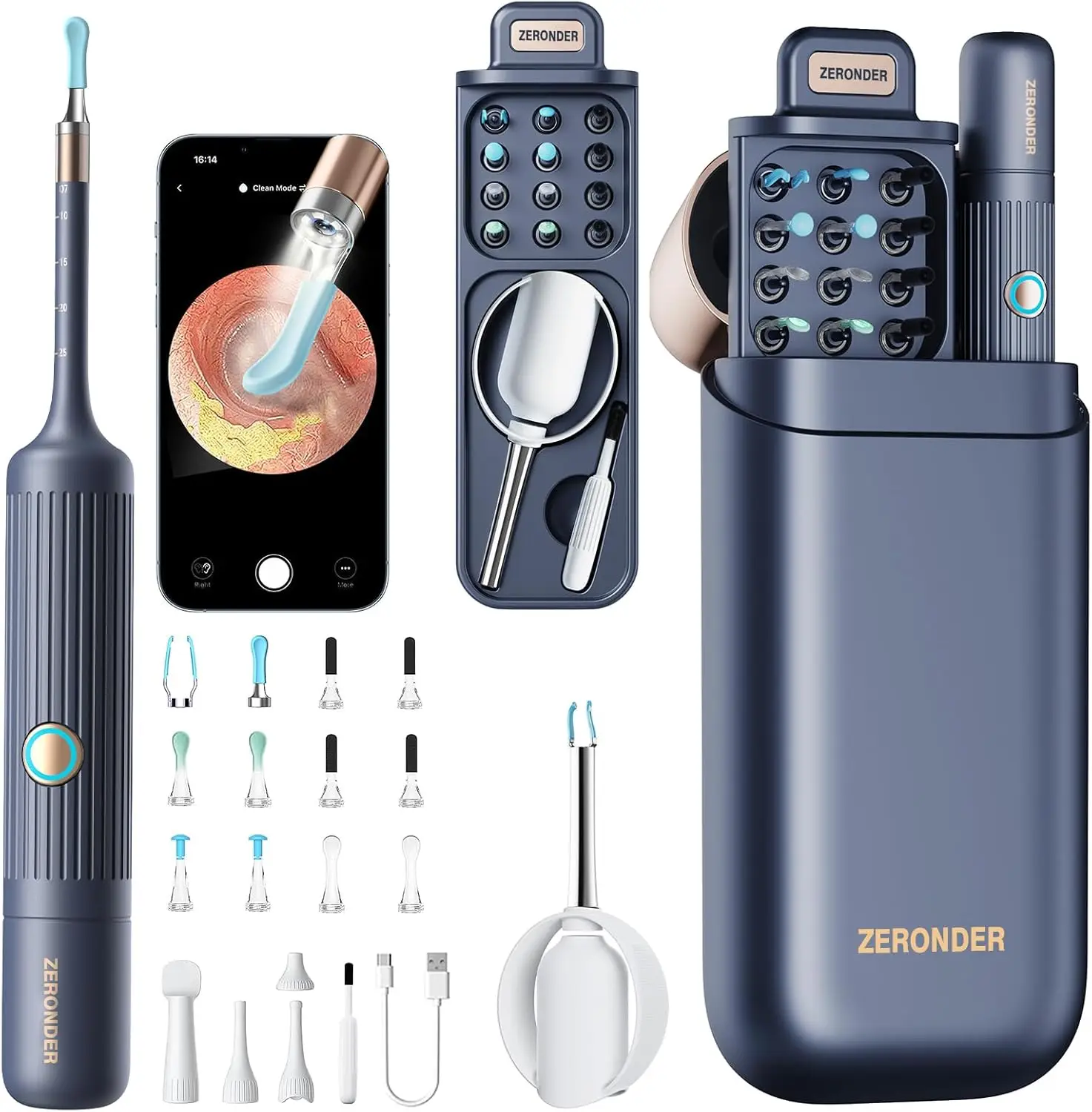 

Ear Wax Removal Tool with 1080P HD Camera - Flexible Ear Scope for Safe Home Cleaning Adults & Kids