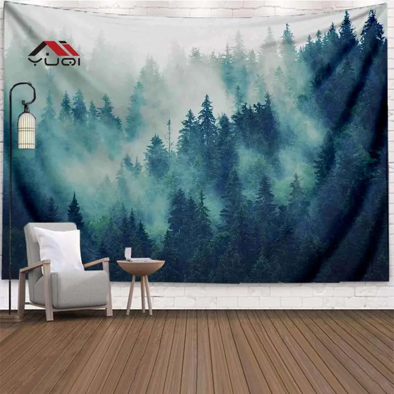 

Landscape with Fir Forest In Hipster Wall Tapestry Large Size Tapestry Tapestries Living Room Home Decor Tapestri 6 Sizes