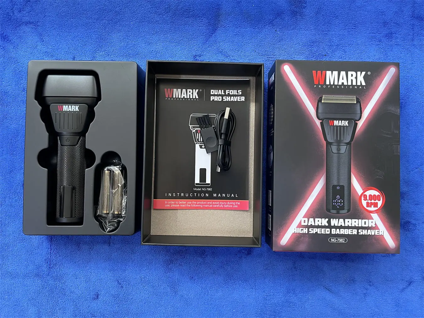 Cordless Professional Barber Shaver 9000RPM IPX6 Waterproof with 2 Floating Heads LED Display Lithium Battery 1400mAh USB charge