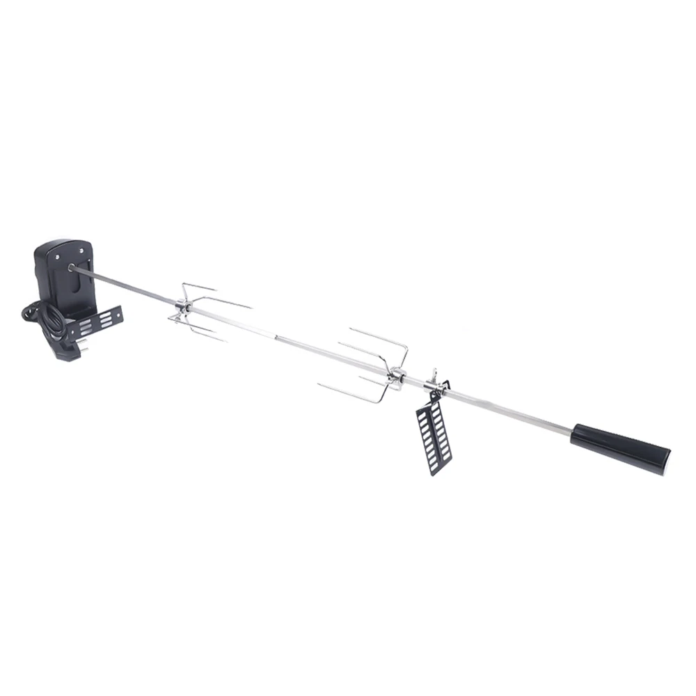 220V elektrische draaispitgrillset, roestvrijstalen BBQ-spitstang met motor voor kip, vlees, thuis camping barbecuegereedschap - afbeelding 2
