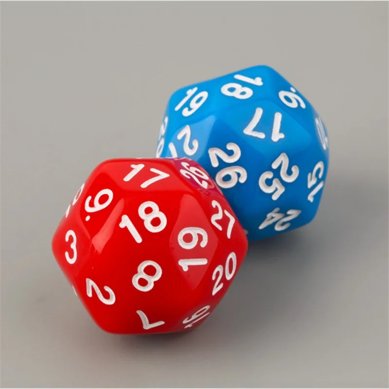 1 Peça De Alta Qualidade 30 Lados D30 25mm Digital Dice Para o jogo de Tabuleiro Acrílico Dices Com 1-30 número 5 Cores