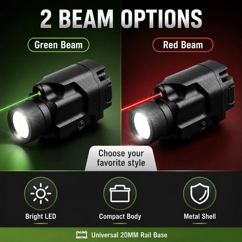 Metal‑Built Strobe LED Light Fixture Under‑Mount Style Universal 20MM Rail Base Hobby Craft Accessory