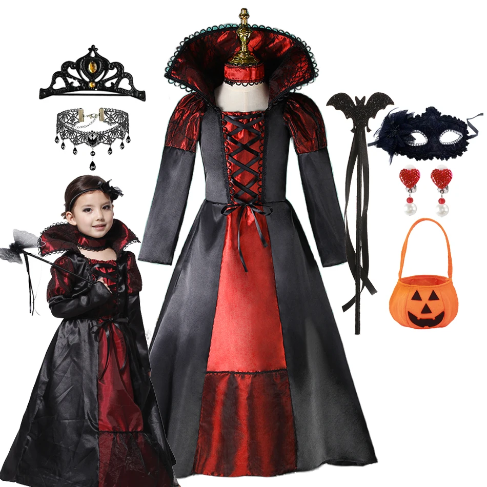 Halloween Children Costume Ghost Bride Girls Long Dress Tulle Kid Corpse Ghost Purim Carnival Party Cosplay Dress