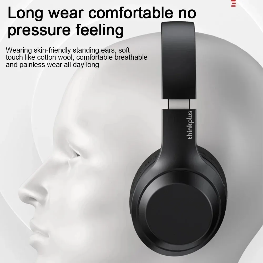 Lenovo TH10 Wireless Headphones Bluetooth Sport Earphones Foldable Gaming Headset with Mic Music Earbuds for Android IOS