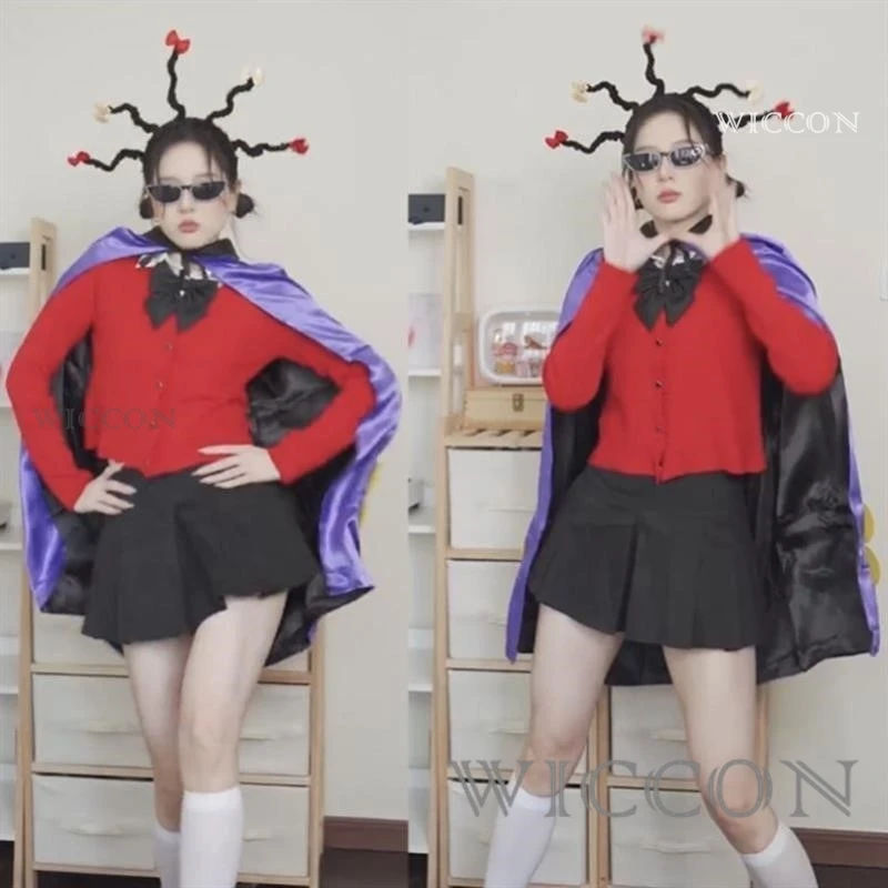 Vampire Mona Cosplay Cosplay Combat Costume Cape Tie Headwear Anime Mona Vampire Halloween Party Outfits For Women