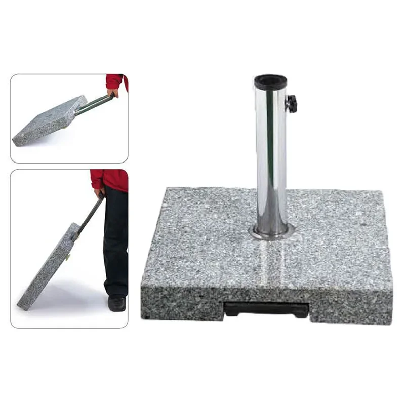 Sun umbrella marble umbrella base support bottom seat granite counterweight accessories umbrella pier square with tie rod wheel