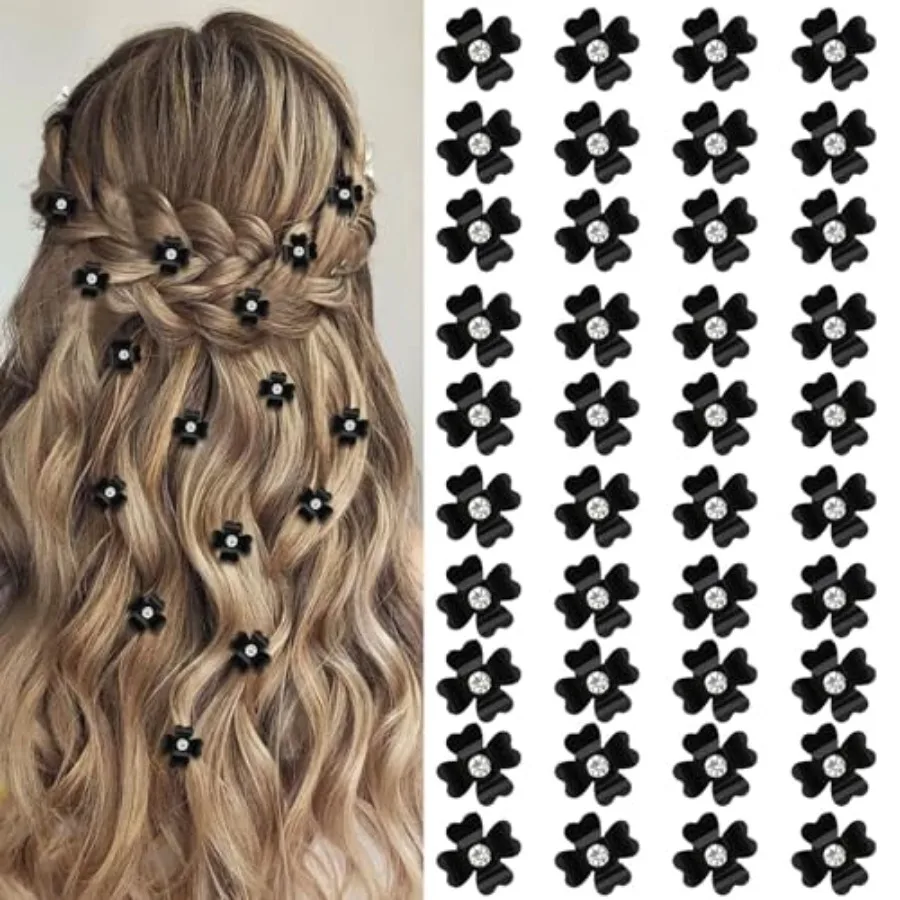 

40Pcs Mini Flower Hair Clips with Rhinestone Cute Hair Pins Decorative Hair Clips Wedding Hair Barrettes Bridal Hair Accessorie