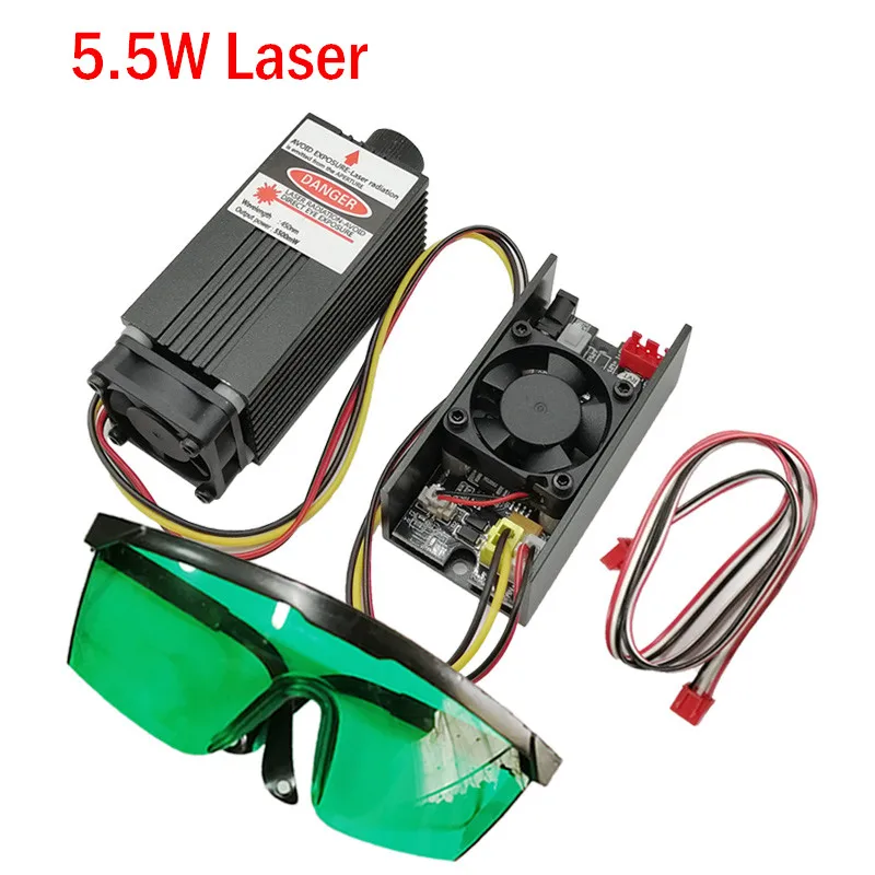 Głowica laserowa moduł 1W 1.6W 2.5W 3W 5.5W 7W 10W 15W 20W z okulary ochronne do grawerowania