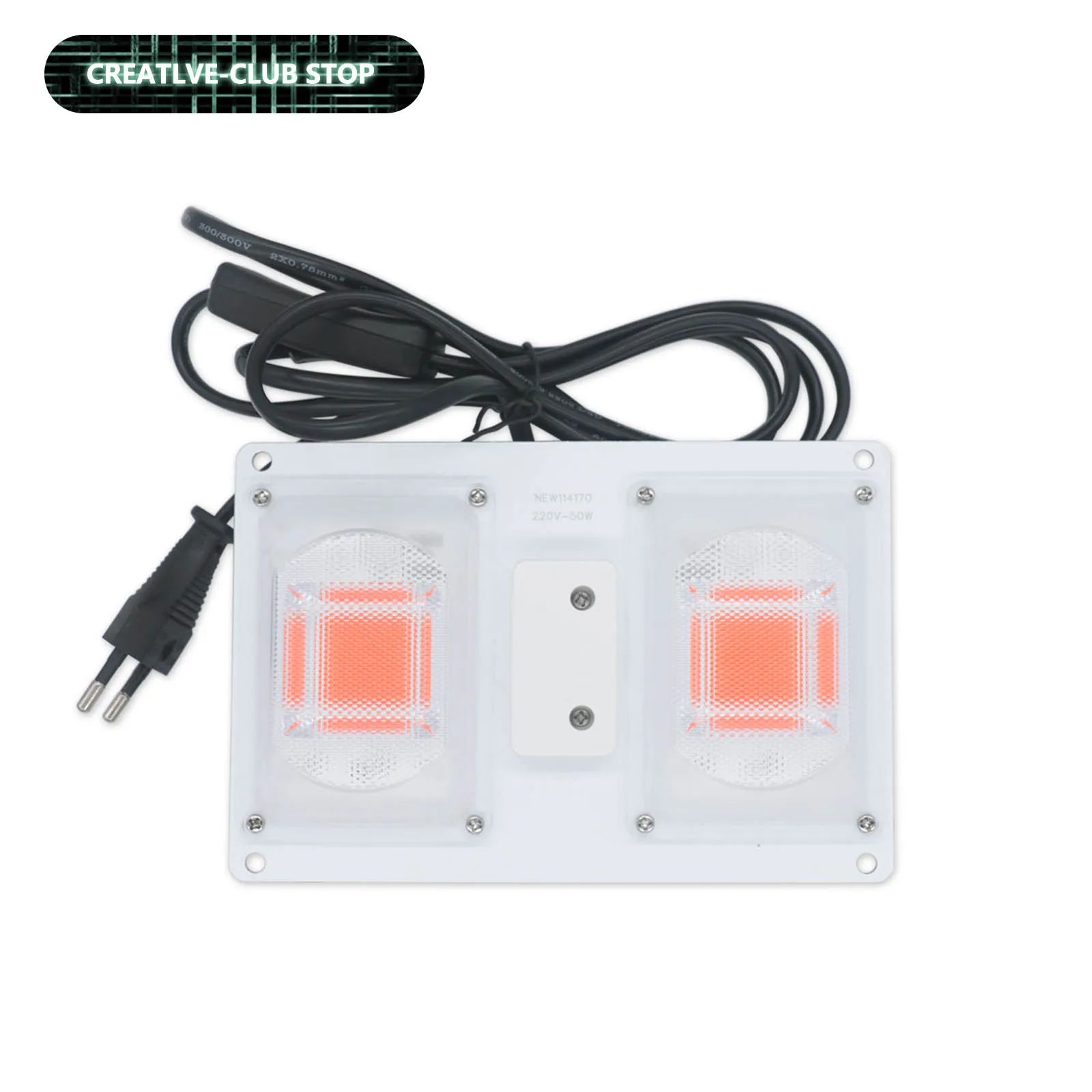 Luces LED de espectro completo para cultivo de plantas, 220V, 50W, IP65, interruptor de encendido/apagado, reflector, lámpara Phyto