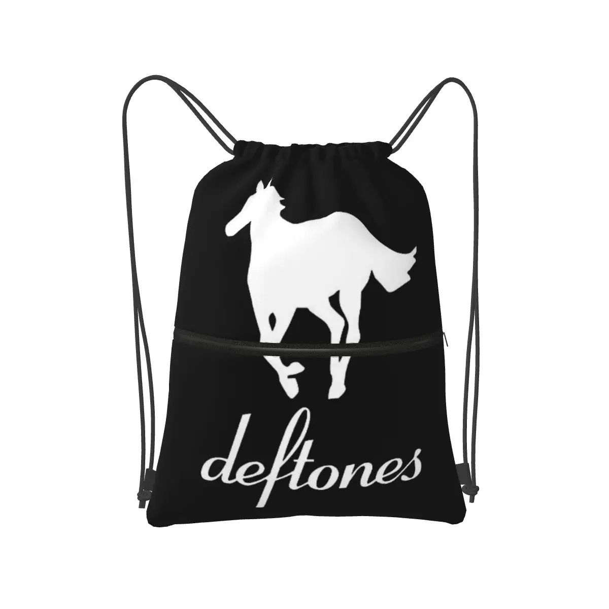 

PP Skull Deftone White Ohms Around Backpacks Casual Drawstring Bags Sports Bag Book Bags for Man Woman Students