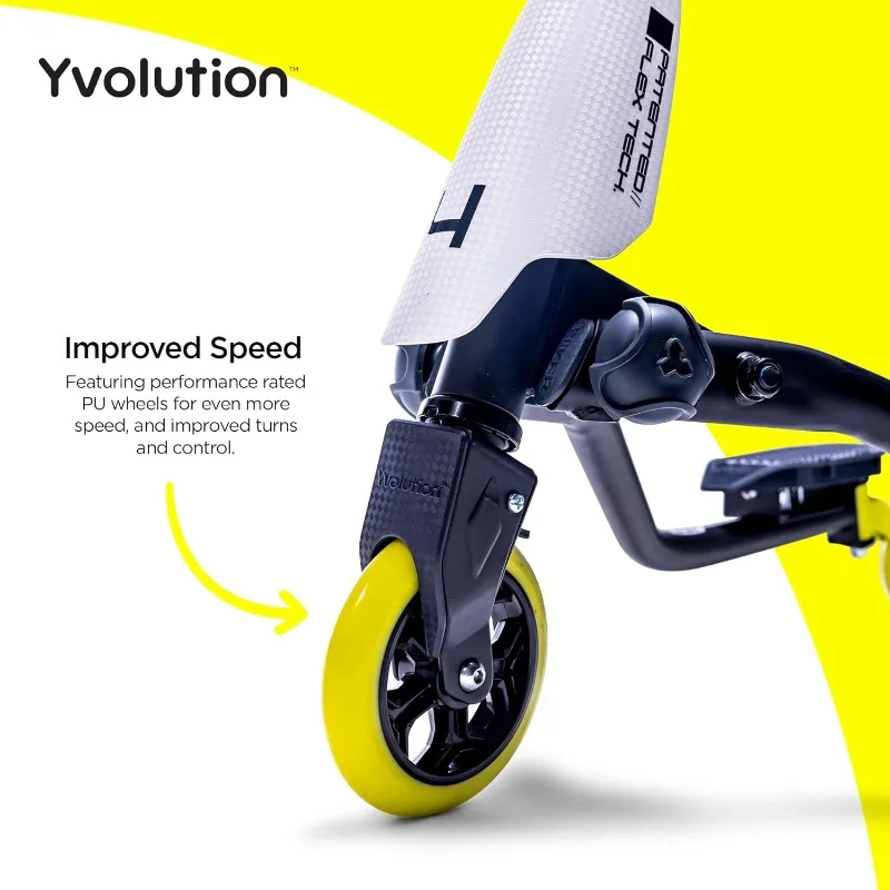 Yvolution Swing Scooter for Kids, Y Fliker Pro 3 Wheels Wiggle Scooter Foldable Push Drifting with 2-Level Adjustable Handle for